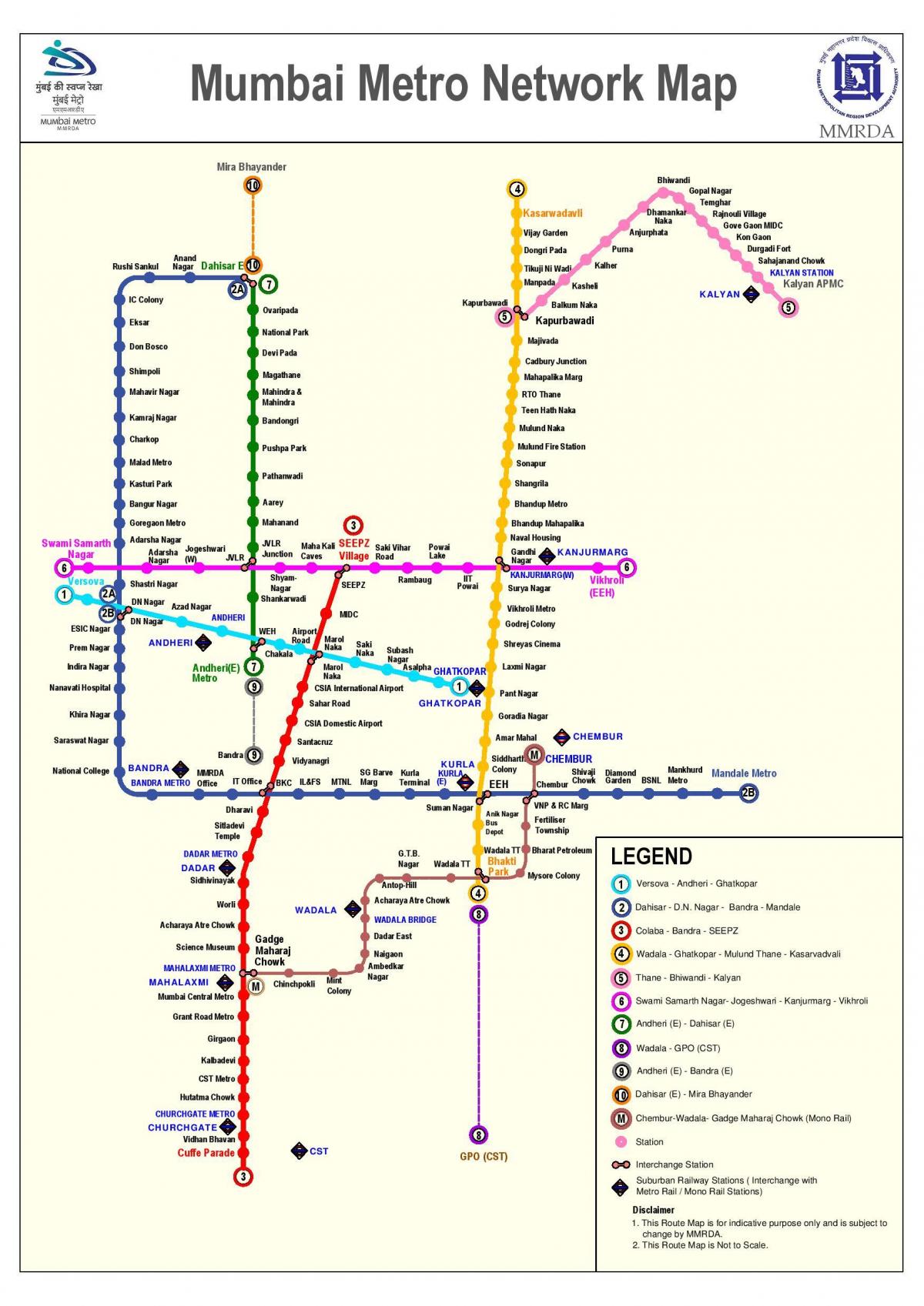 Mumbai metro stansiyası xəritə