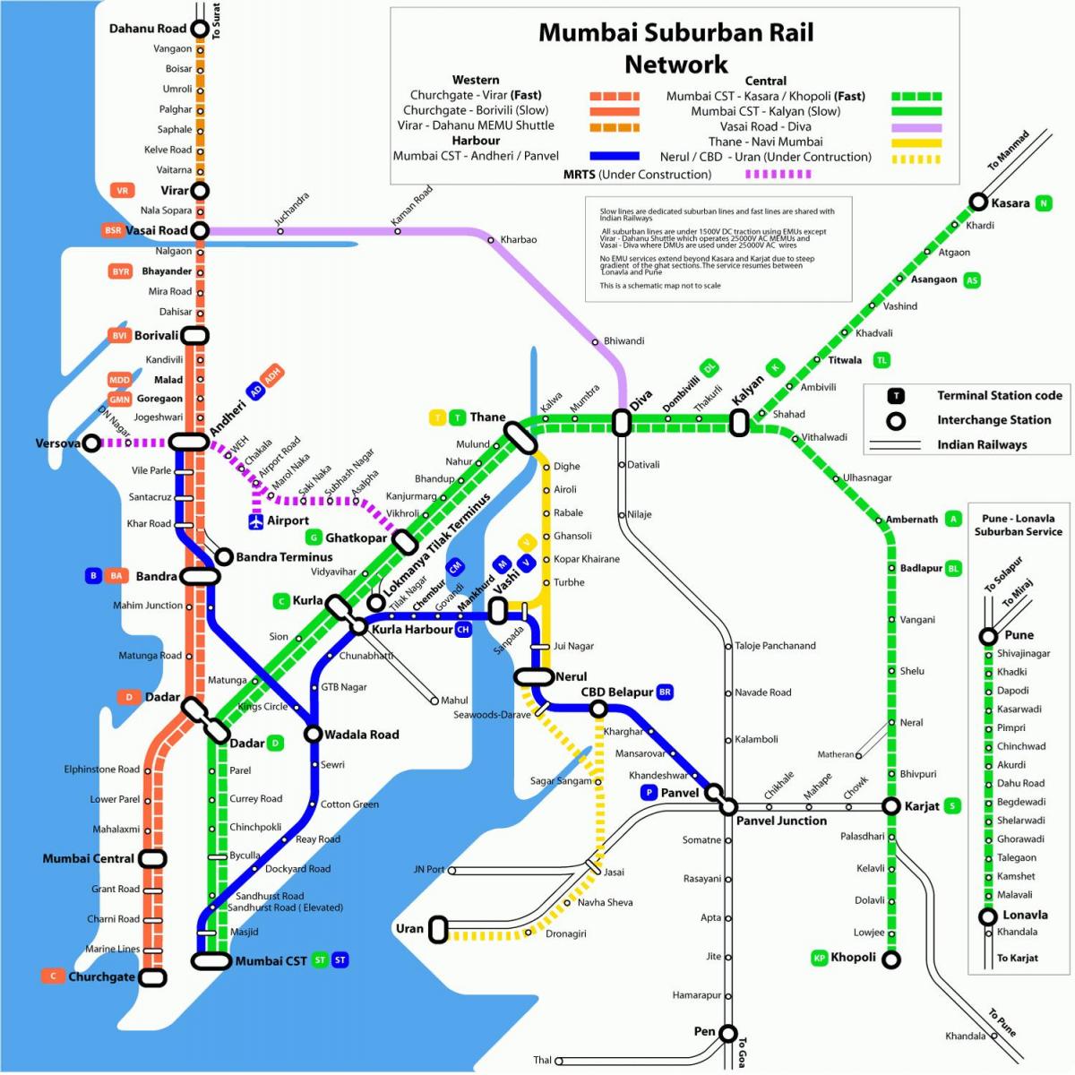 Metro Mumbai qatar xəritədə