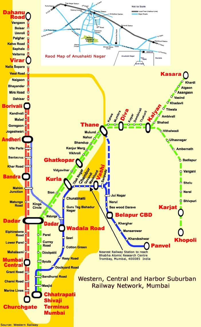 Mərkəzi Mumbai stansiyaları xəritə