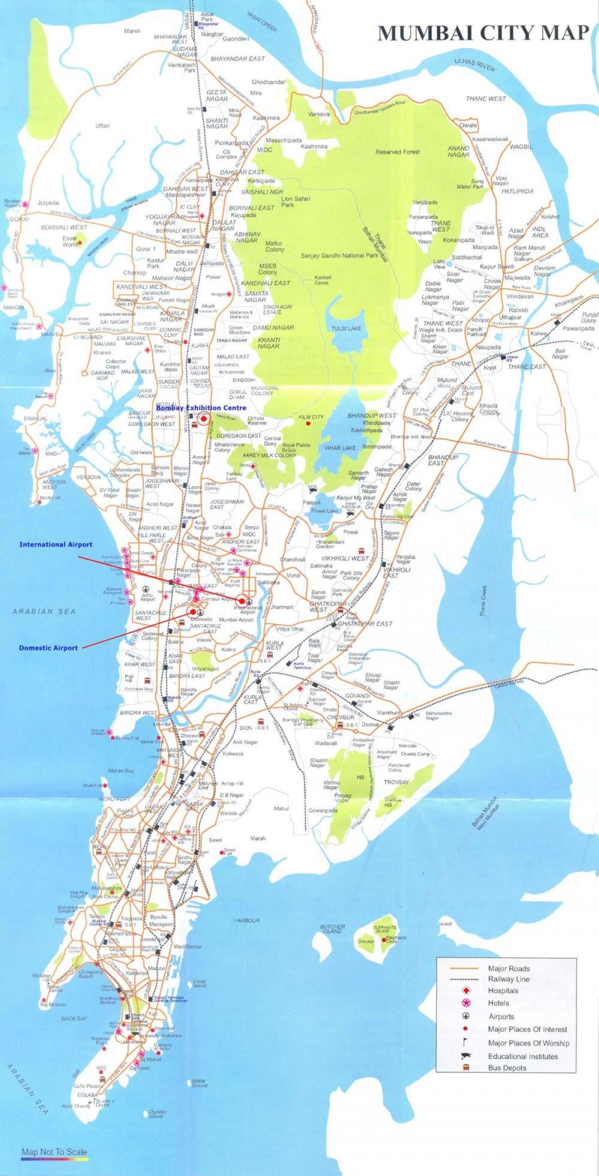 Mumbai yerli xəritəsi, marşrut