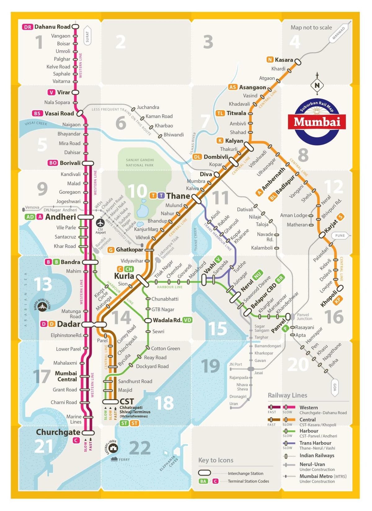 Qərb line xəritədə Mumbai