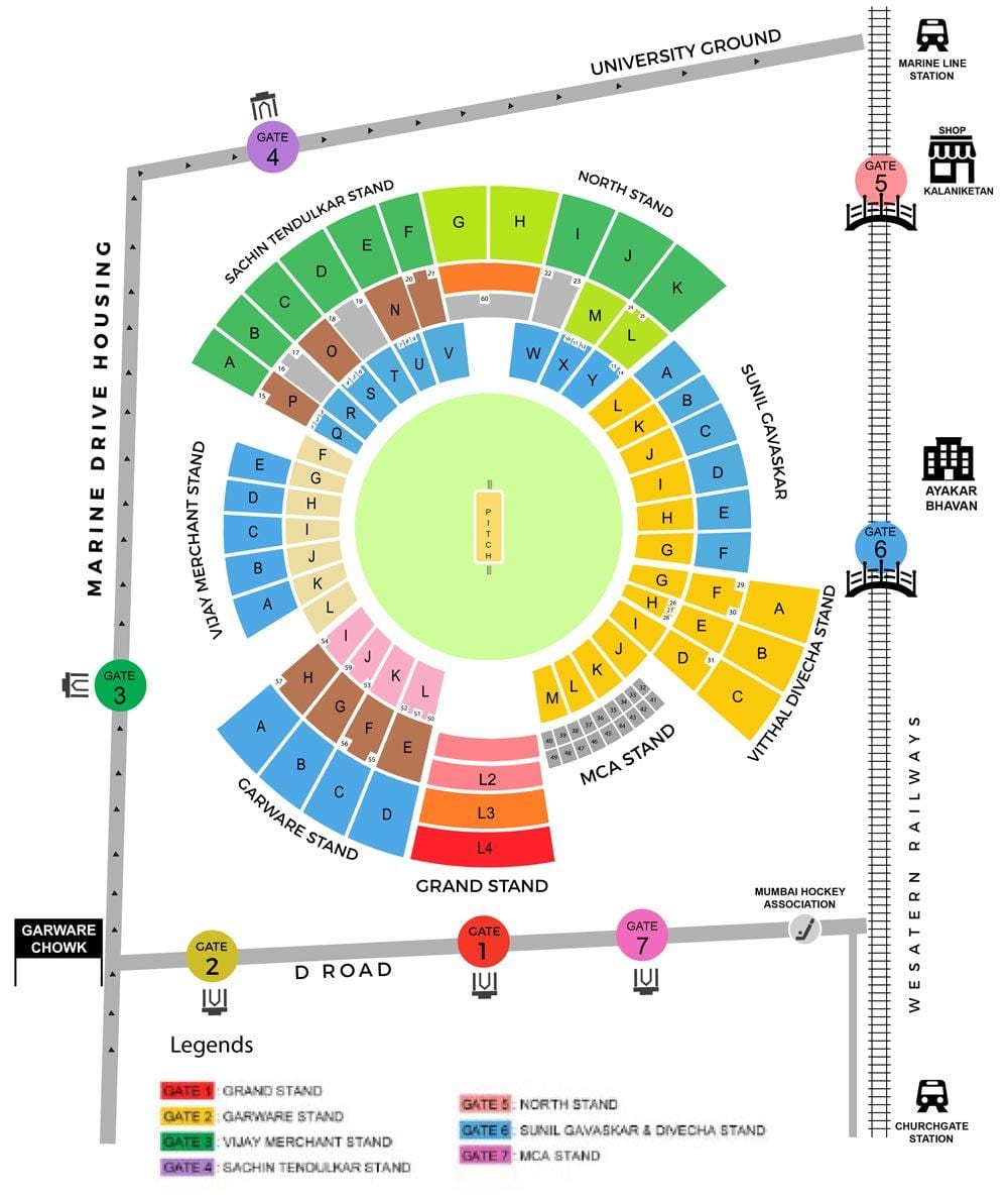 Stadion ванкхед Mumbai xəritə