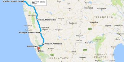 Мумбая qədər Goa Yol xəritəsi