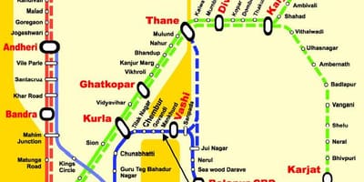 Mərkəzi Mumbai stansiyaları xəritə