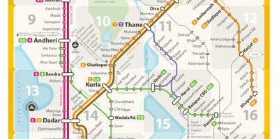 Qərb line xəritədə Mumbai